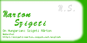 marton szigeti business card