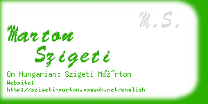 marton szigeti business card